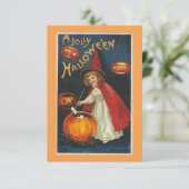 Vintag Jolly Halloween Hexe und Pumpkins (Stehend Vorderseite)