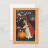Vintag Jolly Halloween Hexe und Pumpkins (Vorne/Hinten)
