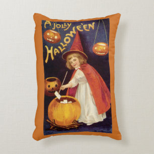 Vintag Jolly Halloween Hexe von Ellen Clapsaddle Dekokissen