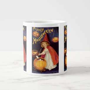 Vintag Jolly Halloween Hexe von Ellen Clapsaddle Jumbo-Tasse