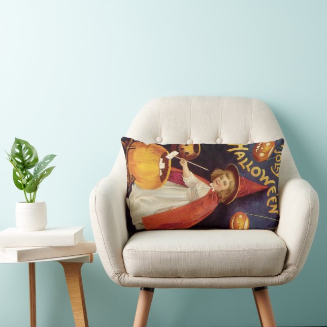 Vintag Jolly Halloween Hexe von Ellen Clapsaddle Lendenkissen (Stuhl )