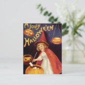 Vintag Jolly Halloween Hexe von Ellen Clapsaddle Postkarte (Stehend Vorderseite)