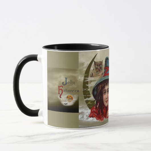 Vintag Jolly Halloween HexenRinger-Tasse Tasse (Links)
