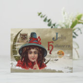 Vintag Jolly Halloween Party Einladung (Stehend Vorderseite)