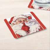 Vintag Jolly Old Santa Shhh Red Rechteckiger Pappuntersetzer (angewinkelt)