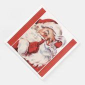 Vintag Jolly Old Santa Shhh Red Serviette (Ecke)