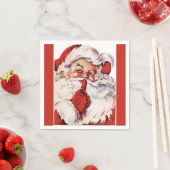 Vintag Jolly Old Santa Shhh Red Serviette (Beispiel)