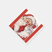 Vintag Jolly Old Santa Shhh Red Serviette (Ecke)