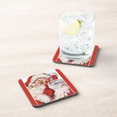 Vintag Jolly Old Santa Shhh Red Untersetzer (Rechte Seite)