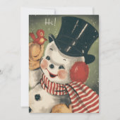 Vintag Jolly Retro Snowman Custom Christmas Karte (Vorderseite)