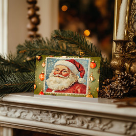Vintag Jolly Santa Christmas Briefmarke Feiertagspostkarte
