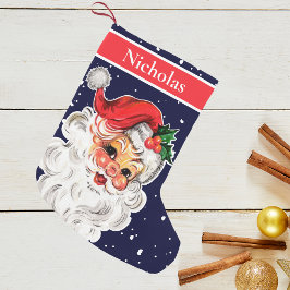 Vintag Jolly Santa Claus präsentiert Ihnen Kleiner Weihnachtsstrumpf