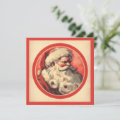 Vintag Jolly Santa Retro Illustration Feiertagskarte (Stehend Vorderseite)