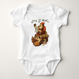 Vintag Jolly St. Nick Baby Bodysuit Baby Strampler