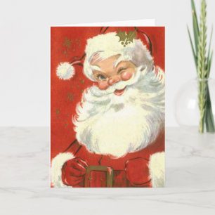 Vintag Jolly Winking Santa Claus Feiertagskarte