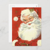 Vintag Jolly Winking Santa Claus Feiertagspostkarte (Vorne/Hinten)
