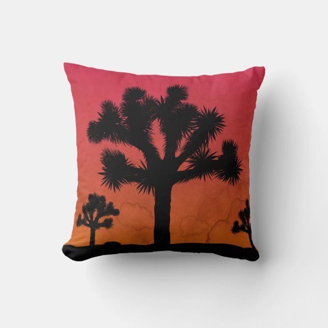 Vintag Joshua Tree Sunset Throw Kissen (Vorderseite)