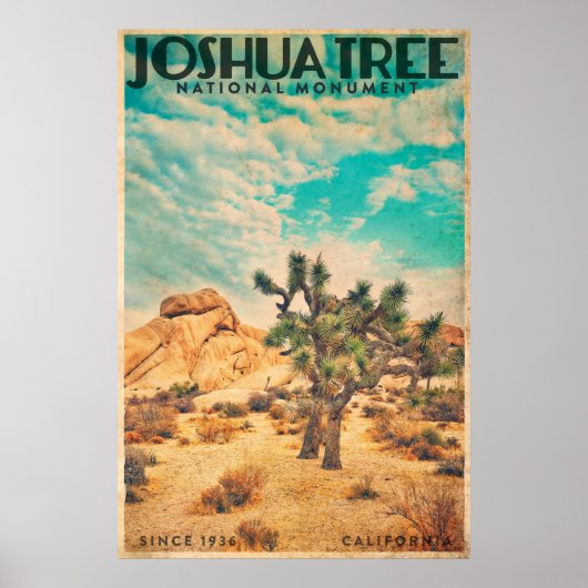 Vintag Joshua Tree Travel Poster (Vorne)