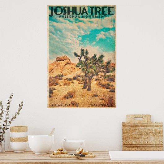 Vintag Joshua Tree Travel Poster (Küche)