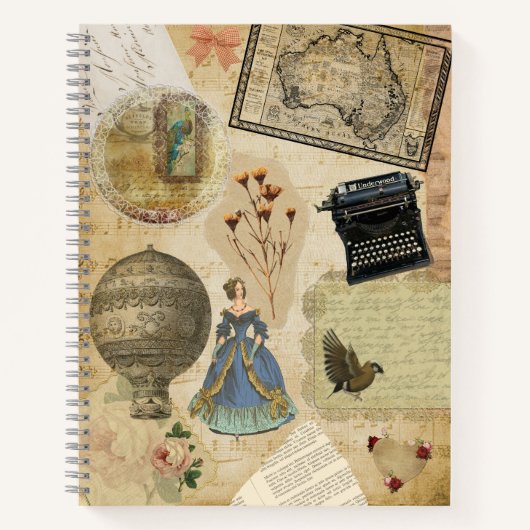 Vintag Journal Stickers Spiral Sketch Notebook Notizblock (Vorderseite)