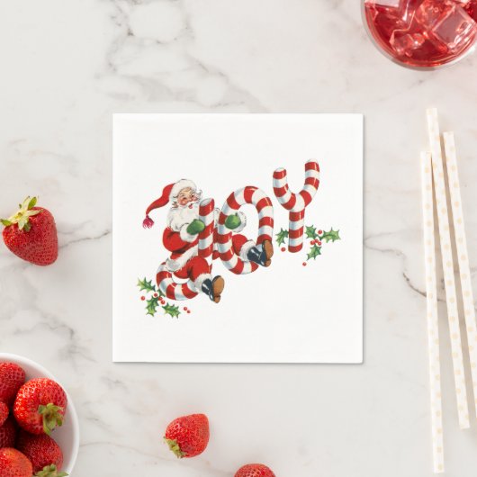 Vintag Joy Santa Serviette (Beispiel)
