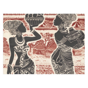 Vintag Joy Tribal African Women Village Tischdecke
