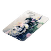 Vintag Joyeux Noël mit Girl and Doll Magnet (Linke Seite)