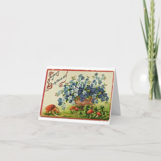 Vintag Joyous Birthday Karte (Vorderseite)