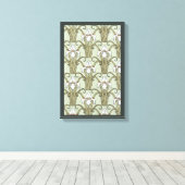 Vintag Jugendstil Iris Blume im Garten Leinwanddruck (Insitu (Holzboden))