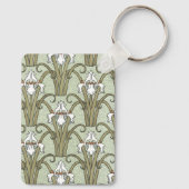 Vintag Jugendstil Iris Blume im Garten Schlüsselanhänger (Rückseite)