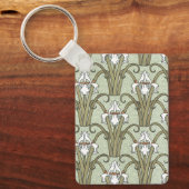 Vintag Jugendstil Iris Blume im Garten Schlüsselanhänger (Vorderseite)