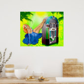 Vintag Juke Box Poster (Küche)