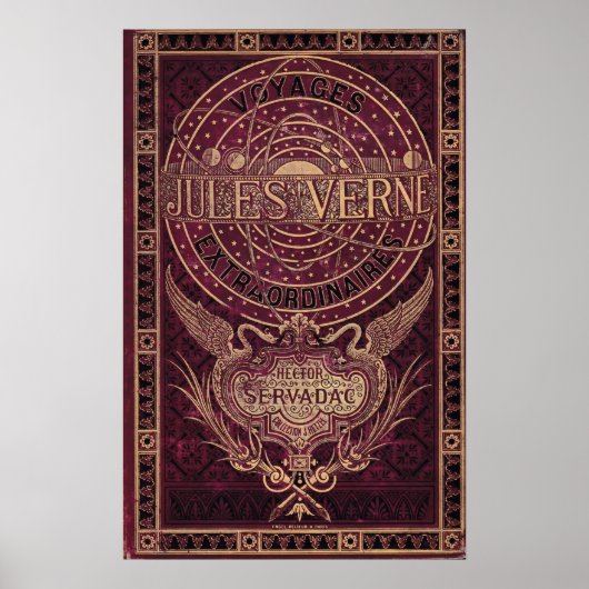 Vintag Jules Vern "Steampunk Cover Art" Poster (Vorne)
