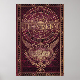 Vintag Jules Vern "Steampunk Cover Art" Poster