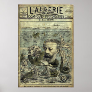 Vintag Jules Verne Periodische Abdeckung Poster