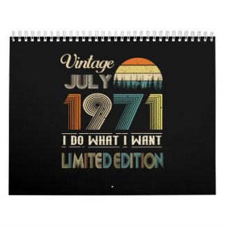 Vintag Juli 1971 Was ich Wollte Limited Edition Kalender