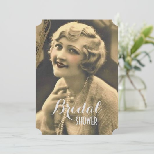 Vintag Junggeselinnen-Abschied Gatsby Brautparty Einladung (Stehend Vorderseite)