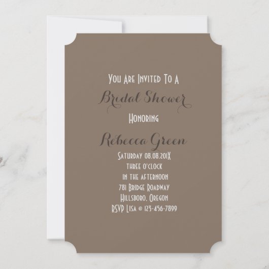 Vintag Junggeselinnen-Abschied Gatsby Brautparty Einladung (Rückseite)