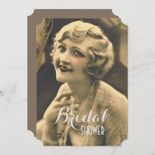 Vintag Junggeselinnen-Abschied Gatsby Brautparty Einladung (Vorne/Hinten)