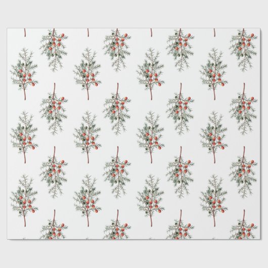 Vintag Juniper Greenerity Pattern Geschenkpapier (Flach)