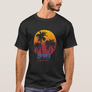 Vintag Jupiter Florida Palm Trees Sunset FL Retro T-Shirt