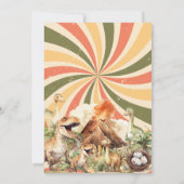 Vintag Jurassic Boy Dinosaurier Vulkan Geburtstag Einladung (Rückseite)