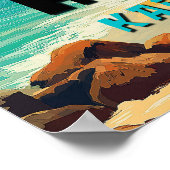 Vintag Kailua Kona Hawaii Beach Poster (Ecke)