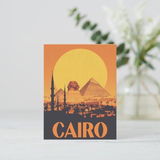 Vintag Kairo Sunset Postkarte (Stehend Vorderseite)