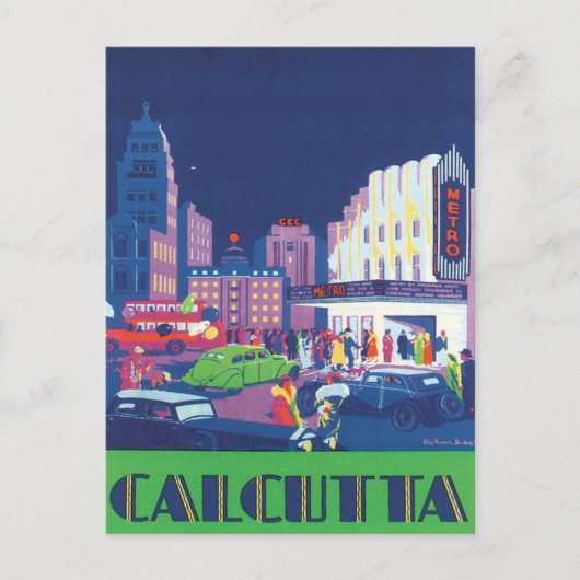 Vintag Kalkutta Kalkutta Indien Postkarte (Vorderseite)