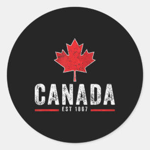 Vintag Kanada Est 1867 Patriotic Proud Canadian Runder Aufkleber