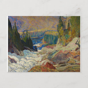 Vintag kanadischer J. E. Jackson Waterfall Paintin Postkarte