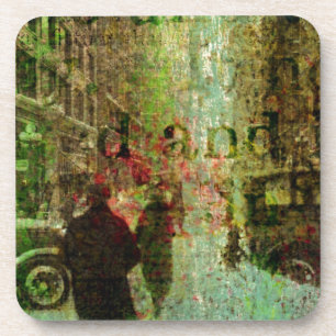 Vintag Kansas City Grunge Collage Getränkeuntersetzer