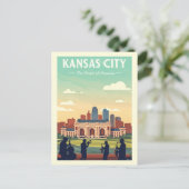 Vintag Kansas City Postkarte (Stehend Vorderseite)