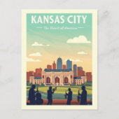 Vintag Kansas City Postkarte (Vorderseite)